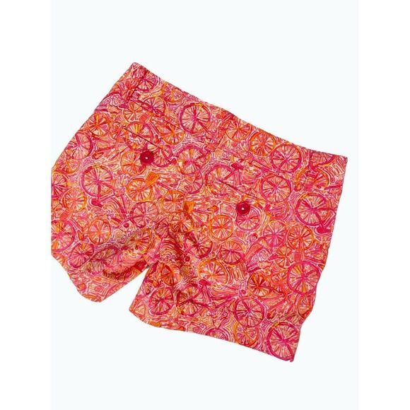 Lilly Pulitzer Ten Speed Bicycle Print Callahan Pink Shorts 0 - Picture 3 of 5
